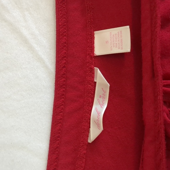 Derek Heart Red Bubble Mini Skirt with Tie Front size S - Picture 2 of 4